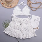 white crochet beach set